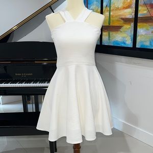 Sally Miller white cross over mini dress